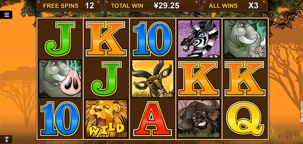 Slot Mega Moolah per soldi e gratis
